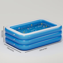 (2.1 Meters 3 Layers) Inflatable Swimming Pool for Yard, Lawn & Garden, Large Summer Water Play Pool with Bobo Ball