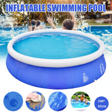 (Blue-D240*H63cm) Large Round Inflatable Swimming Pool, Circular Inflatable Pool, Summer Water Play In The Yard, Home Swimming Pool