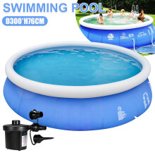 (Blue-D300*H76cm) Large Round Inflatable Swimming Pool, Circular Inflatable Pool, Summer Water Play In The Yard, Home Swimming Pool