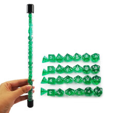Bescon 28-delige Translucente Groene Mini Polyhedral Dobbelstenen Set in Tube
