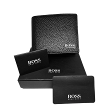 Hugo Boss Coin Pocket Moneme Black Leather Wallet Mens Card Holder