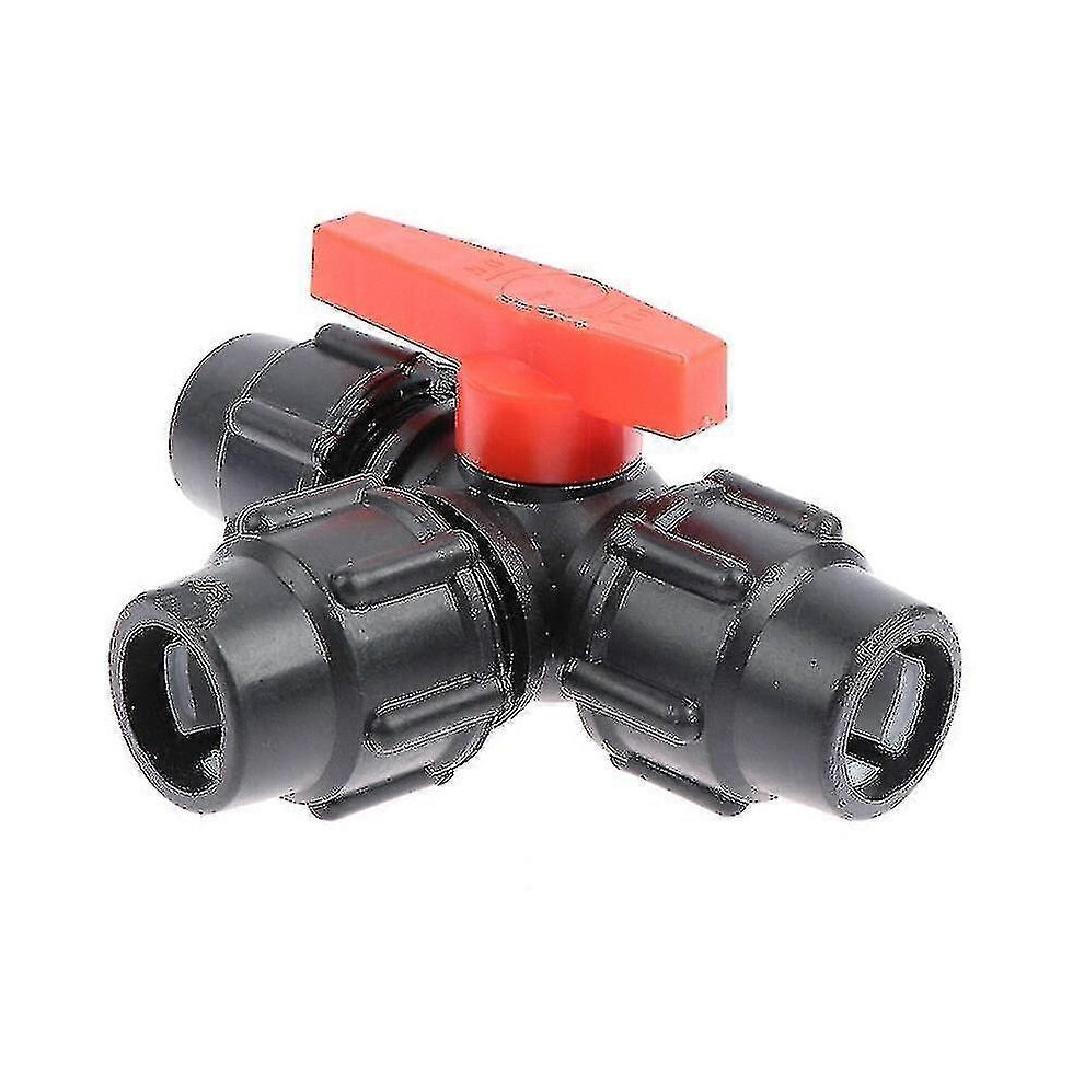 (A7(Black 25Mm), One Size) 1Pcs Useful Pe Three-Way Fast Connection Pipe Valve 5063595957185