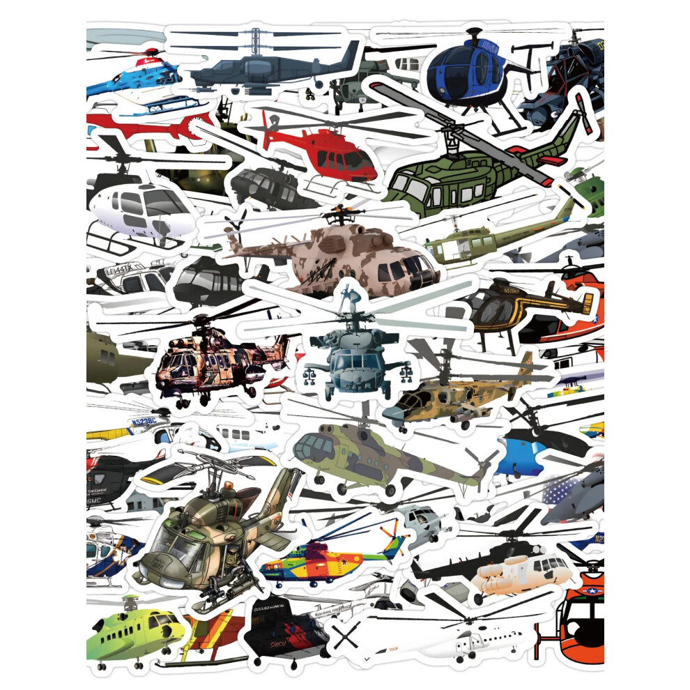 (MULTICOLOR) 60Pcs Helicopter Stickers DIY Stickers Scrapbooking Phone Luggage Skateboard  Waterproof Decals