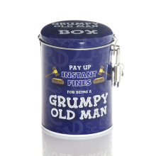 BB6006 Grumpy Old Man Instant Padlock | Novelty Money Saver Fine Tin for Husband, Dad, Grandad | Funny Secret Santa Gift, Blue