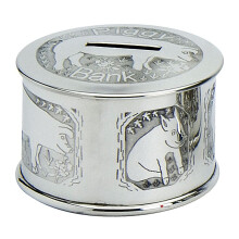 Pewter Money Box For Kids Piggy Bank Three Pigs Christening Gift