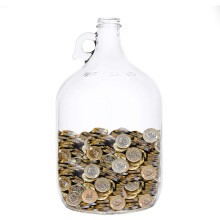 $2 000 Dollar Glass Money Jar - Piggy Bank for Adults - 1 US Gallon Luxury Money Box Holds Over $2 000 in Dollar Coins!