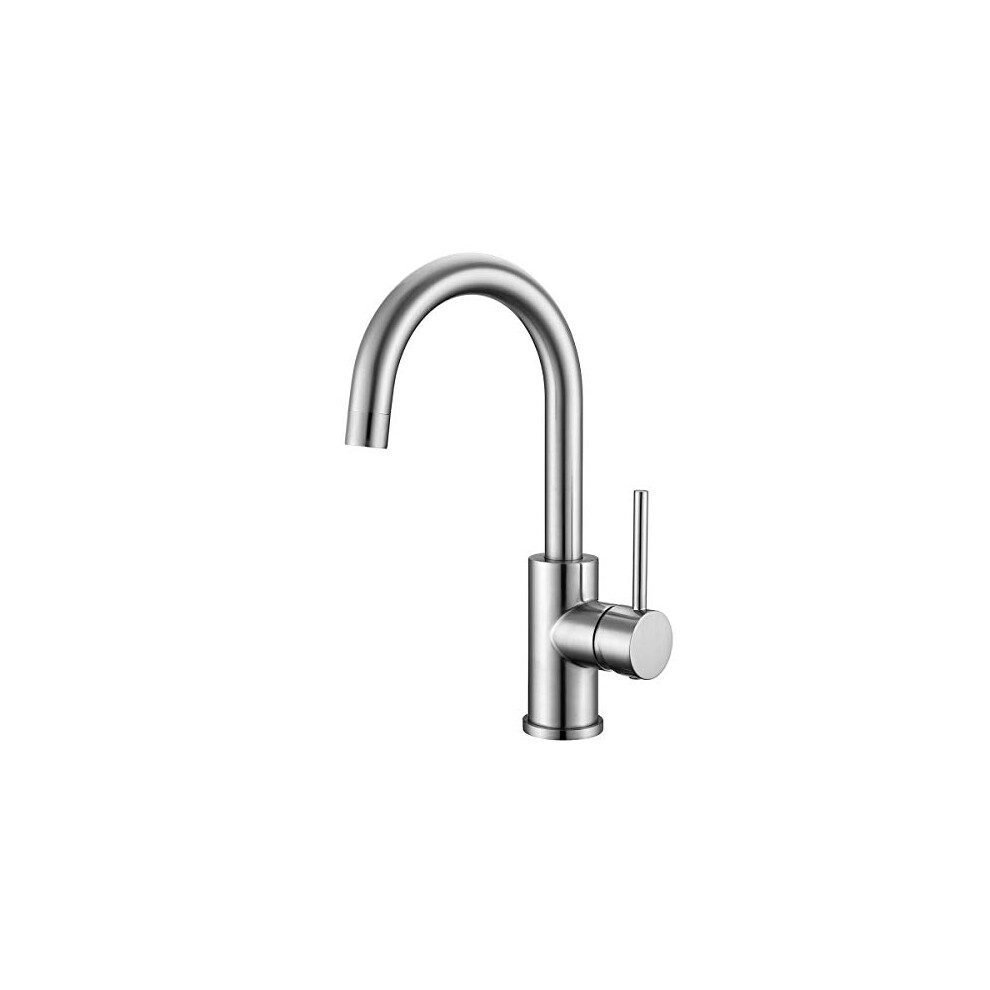 Robinets de bar     trou unique WiPPhs Mini robinet d'   vier de cuisine en nickel bross