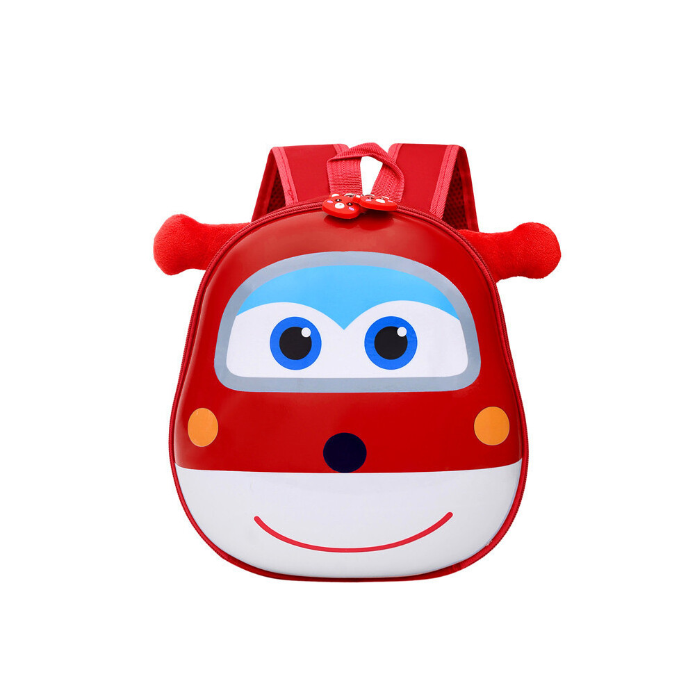 (Red) Super Cartoon Wings Backpack Kindergarten Students Portable Outdoors Schoolbag Red