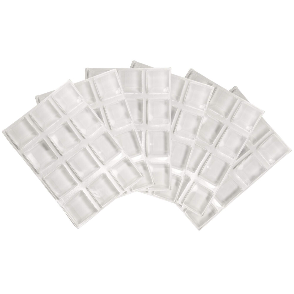 Softtouch 1/2"" Square Self Stick Cabinet Bumper Pads To Dampen Sound And Protect Surfaces Clear 1/2"" 72 Pack 074523421567