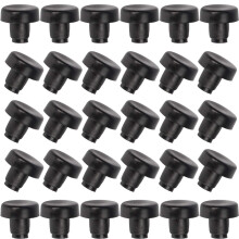 ANCIRS 30 PAKK GLASS TOP BEM?RKE KOMPERE MED STEM Sort gummi Gribers Patio Bordsafstandsstykker til 1/4 tommer hul