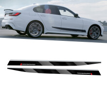 Xotic Tech 2 stuks MPerformance Auto Carrosserie Zijskirt Streep Trim Onderste Deurdorpel Paneel Decal Vinyl Sticker Compatibel met BMW