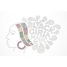 Transferência Rhinestone "Black Girl Magic" para Aplicar, 10 x 7 polegadas | Inclui Estrela e Instruções
