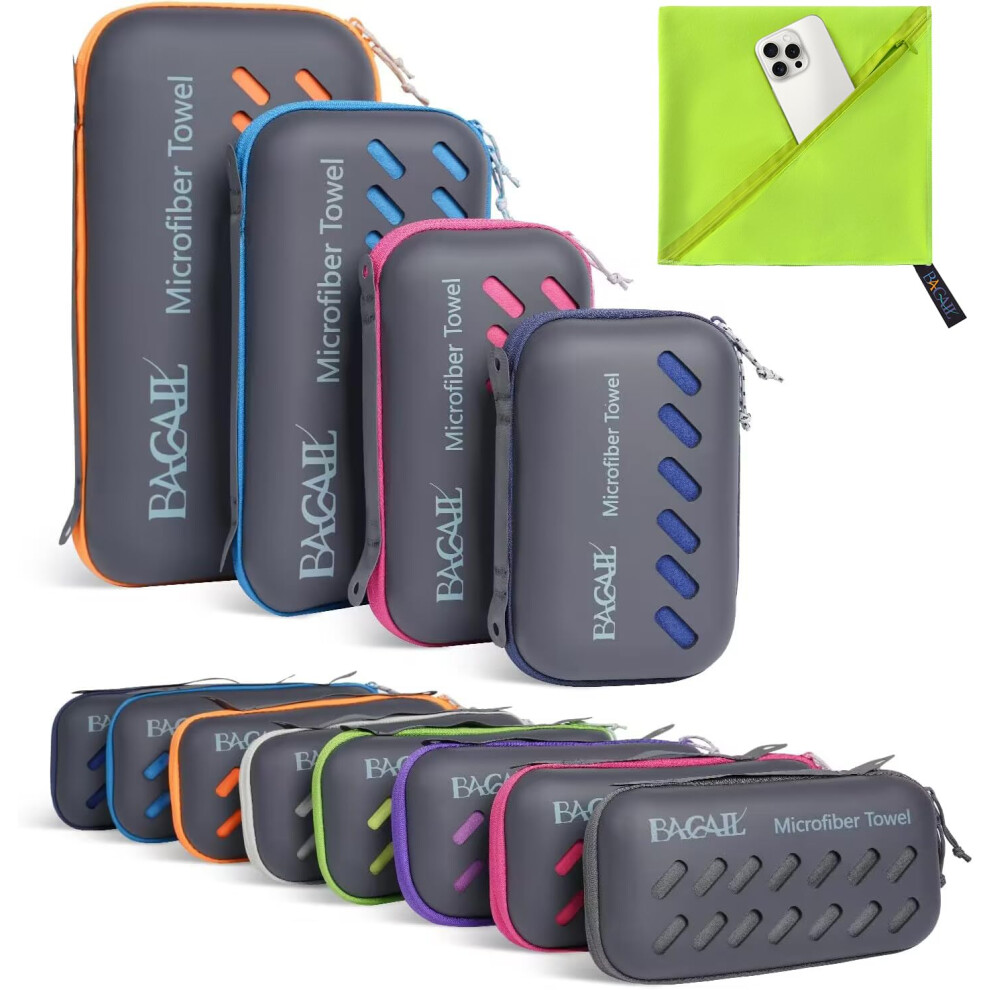 Bagail Asciugamano Da Viaggio In Microfibra, Asciugamano Da Bagno E Telo Mare, Asciugatura Rapida - Super Assorbente - Ultra Compatto, Ottimo Per Sport, Palestra, Yoga E Zaino In Spalla-image