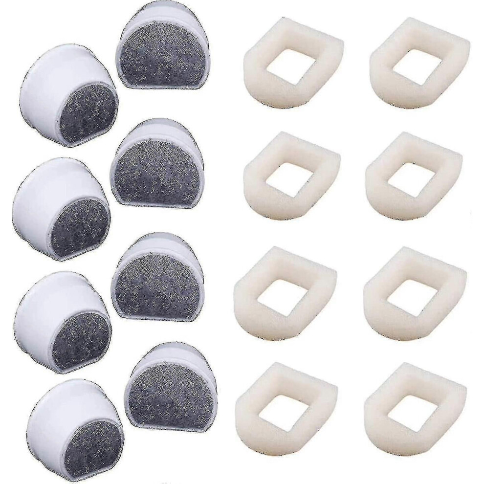 (As Show, One Size) 16 Pack Foam Prefilters And Carbon Filter Compatible With Petsafe Drinkwell Fountain Inox 360 Avalon 5062994741869