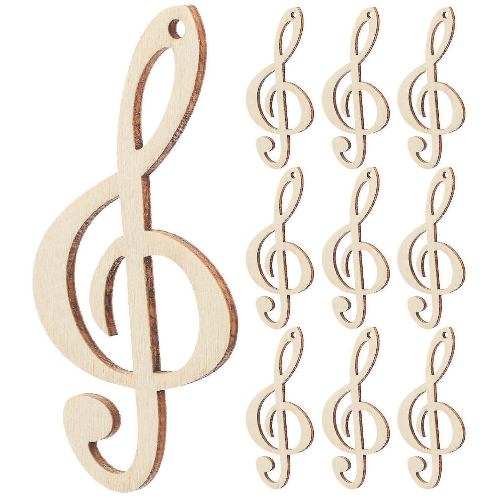 (As Show, One Size) 10Pcs Music Note Shaped Cutouts Wood Slices Unfinished Wood Slices Diy Wood Pieces Decors 5062994760129