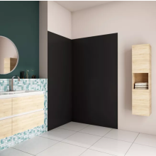 (900x1200mm) Black Aluminum Shower Wall Panels (2Pcs)