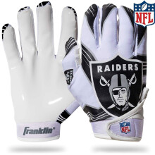 Franklin Sports Las Vegas Raiders Youth NFL Football Receiver Manu?i - Manu?i pentru receptori pentru copii - Sigle ale echipei NFL ?i palma din