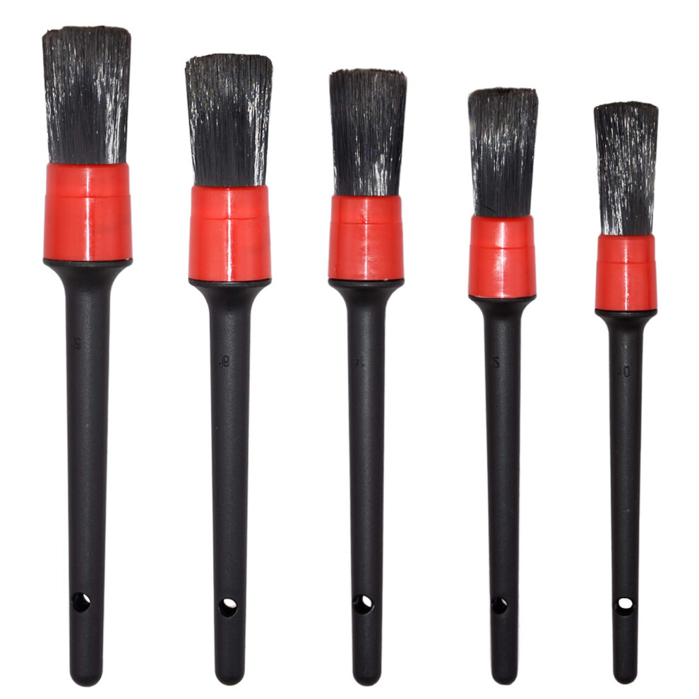 Detailing Brush Set -5 Different Sizes Premium Natural Boar Hair Mixed