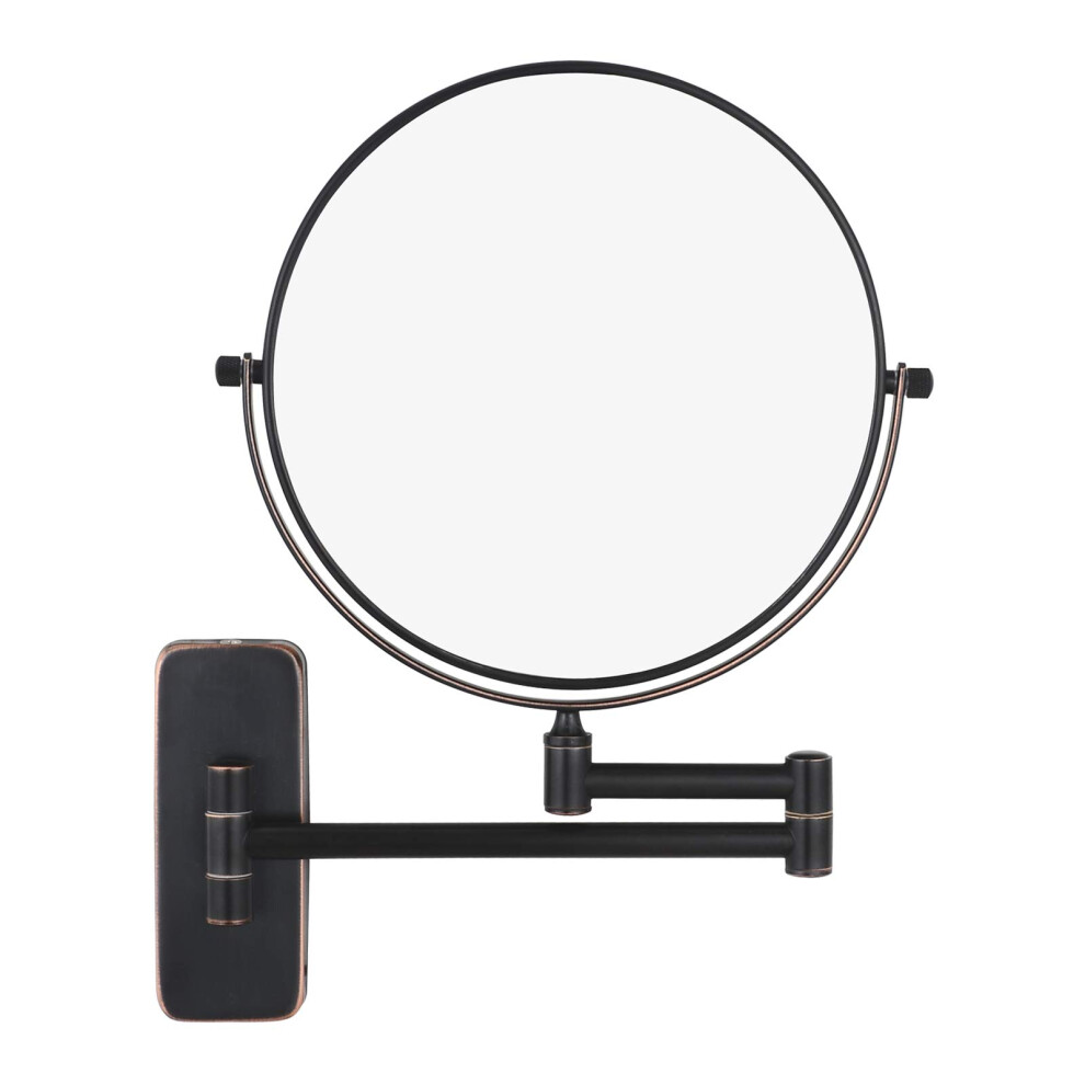 Nicesail Orb Magnifying Makeup Mirrors for Wall 8 Inch, Double-Side 5X Magnifying Mirror Mounted, Oil Rubbed Bronze (8 Inch, 5X)