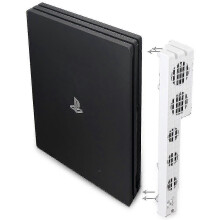 (White, One size) Cooling Fan Compatible With Ps4 Pro Usb External Cooler 5 Fan Temperature Control Compatible With Playstation Pro Gaming Console