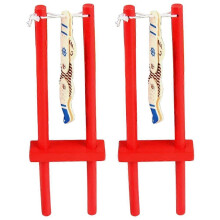 (As show, One size) 2Pcs Decompression Plaything Kids Strength Exerciser Creative Marionette Toy Gymnastics Game