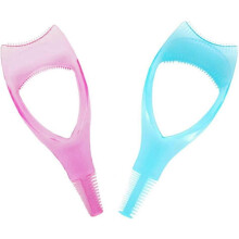 (As show, One size) LINJOU Eyelash Makeup Tool Upper and Lower Eye Lash Mascara Applicator Eyelash Comb Tool Pink+Blue