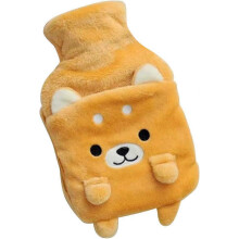 (As show, One size) LINJOU Hot Water Bottle with Plush Animal CoverEase Aches and Pains Brown