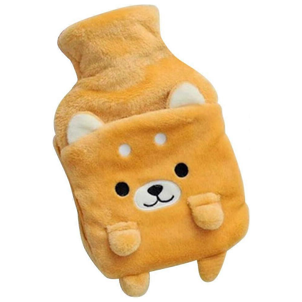 (As show, One size) LINJOU Hot Water Bottle with Plush Animal CoverEase Aches and Pains Brown