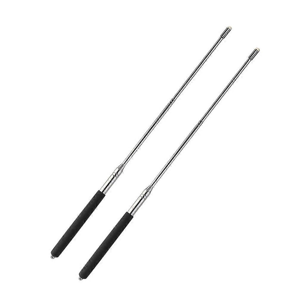 Kricely (As Show, One Size) 2Pcs Hand Pointer Extendable Telescopic Retractable Pointer Handheld Presenter Classroom Whiteboard Pointer (Black) Black