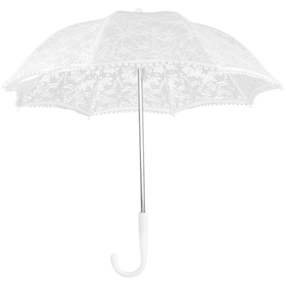 Kricely (As Show, One Size) Bridal Lace Umbrella Exquisite Wedding Lace Parasol Stage Performance Parasol Photo Prop