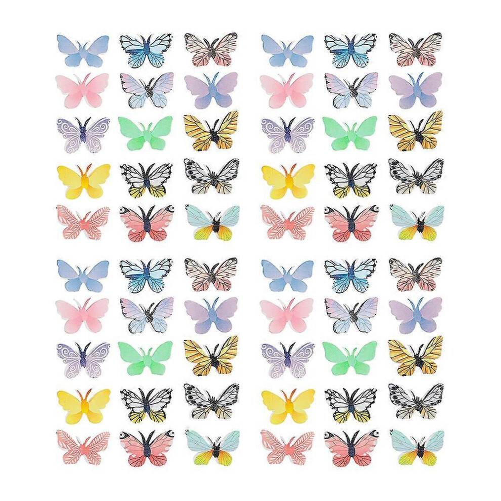 Kricely (As Show, One Size) 72Pcs Butterflies Cake Decors Butterflies Cupcake Toppers Decorative Dessert Toppers
