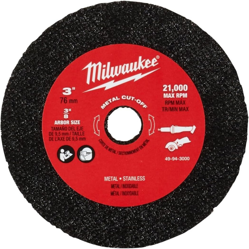 Milwaukee 49943000 3 Metal Cut Off Wheel  3 Pack