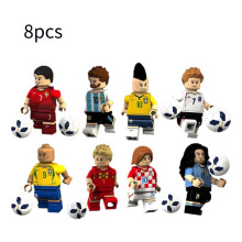 8 Stück Fußballstern Zusammenbau Puzzle Bauklötze Spielzeug Modell Schreibtischdekoration