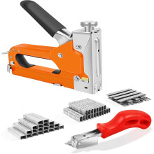 3-in-1 Staple Gun Heavy Duty with 3000 Nail, Remover, Knob Stepless Adjustment, for Uphosltery, Wood, Crafts, Carpentry, Furniture, Decoration DIY