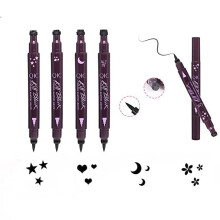 Inspired Capital L 4 PC dubbelzijdige eyeliner stempel hart/bloem/maan/ster vorm cosmetische zegel stempel waterdichte langdurige eyeliner potlood ma