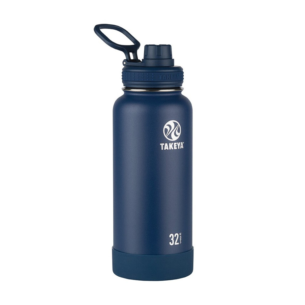 Photos - Water Bottle Takeya Actives 32 oz Vacuum Insulated Stainless Steel with Spout Lid Premium Quality Midnight Blue Blue 51024
