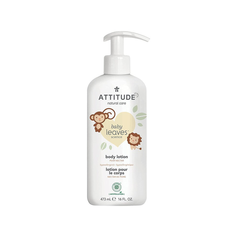 Attitude Natural Care Baby Leaves Science Body Lotion Pear Nectar For Babies 473mL | Gentle & Moisturizing for Babies | Hypoallergenic