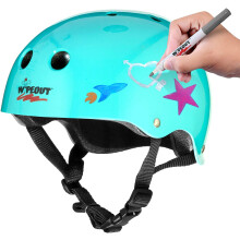 Wipeout Dry Erase Kids Cycling Helmet, Large (Ages 8+), Teal Blue