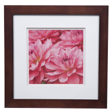 Gallery Solutions 12x12 Flat Walnut Wall Frame with Double White Mat For 8x8 Picture