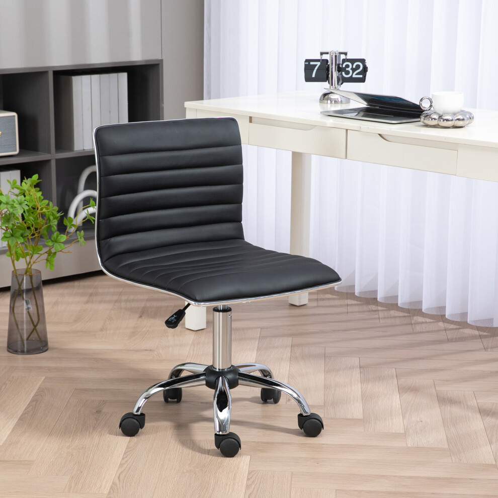 Vinsetto Homcom Armless Mid-Back Adjustable Office Chair With 360 Swivel Black