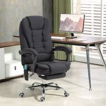 Vinsetto Heated Vibration Massage Office Chair with Footrest,Black