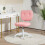 Vinsetto Vinsetto Vanity Task Chair with Adjustable Height, Armless, Pink 1