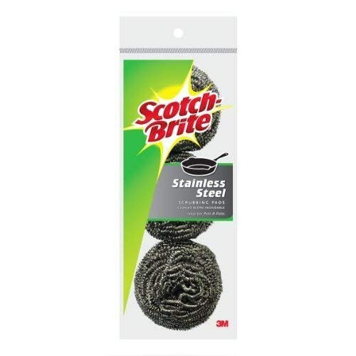3M Scotch Brite 214C Edelstahl-Scheuerschwamm, 3-teilig