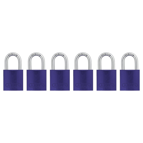 Abus ABUS 19330 72/40 Αλουμινένια Κλειδαριά Ασφαλείας με Κλειδί, 1 ίντσα, 6 Τεμάχια, Μωβ