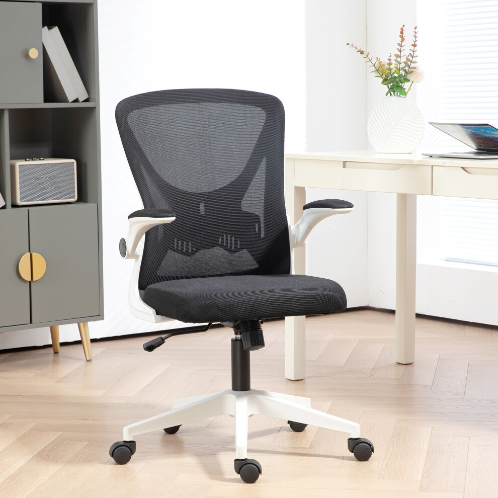 Vinsetto Mesh Office Chair Computer Chair with Swivel Wheels, Black/White