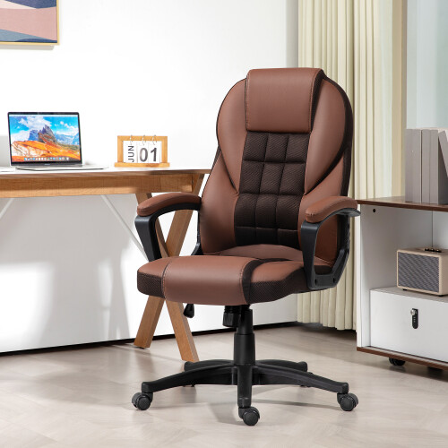 Homcom HOMCOM Executive Office Chair High Back Computer Chair with Armrests Brown