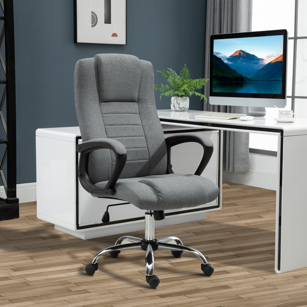 Vinsetto Office Chair for Desk, with Height Adjustable, Wheels, Dark Grey