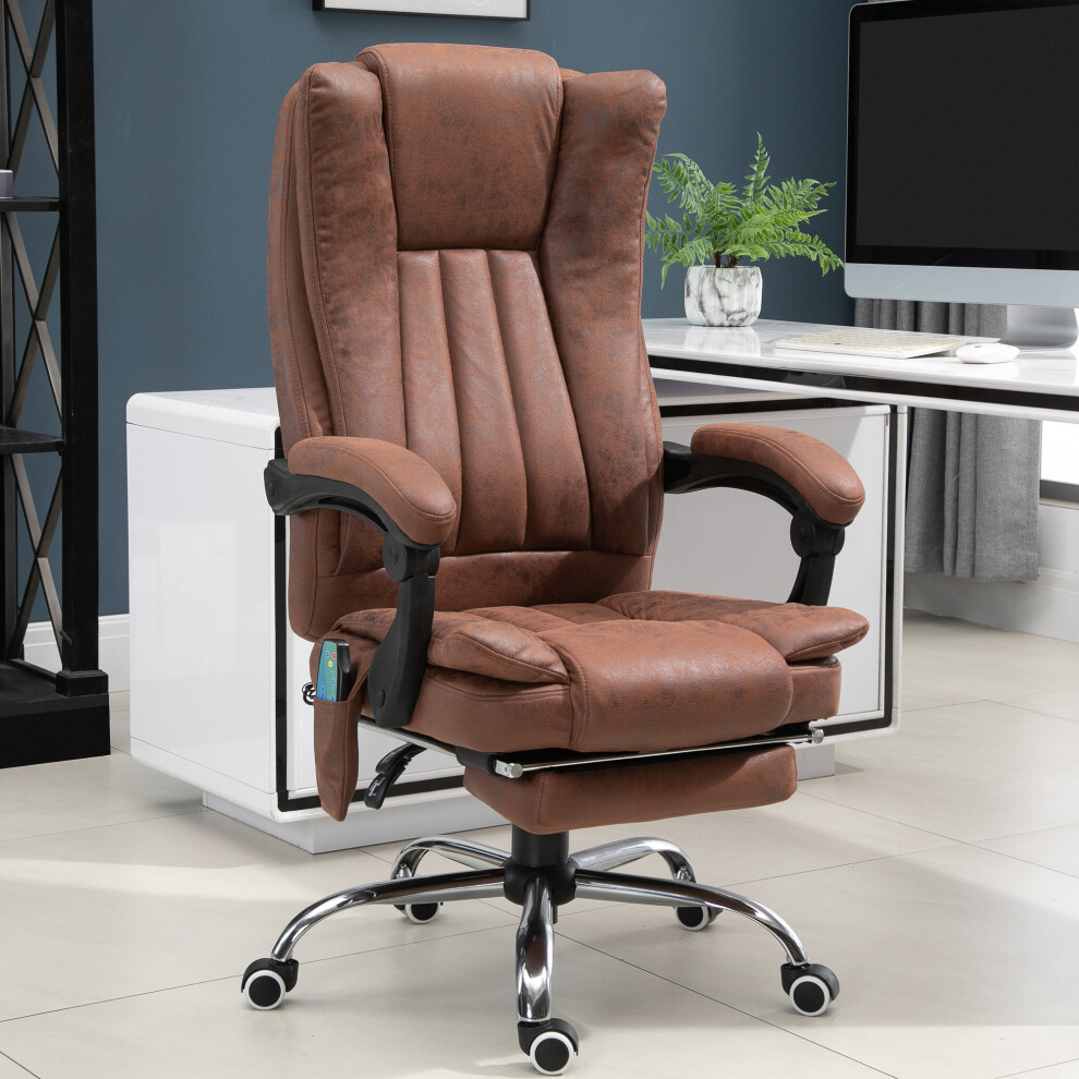 Vinsetto High Back Office Chair With Vibration Massage And Heat, Brown