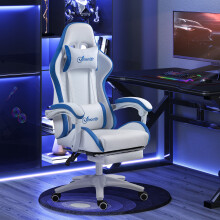 Vinsetto Racing Style Gaming Chair with Reclining Function Footrest, Blue