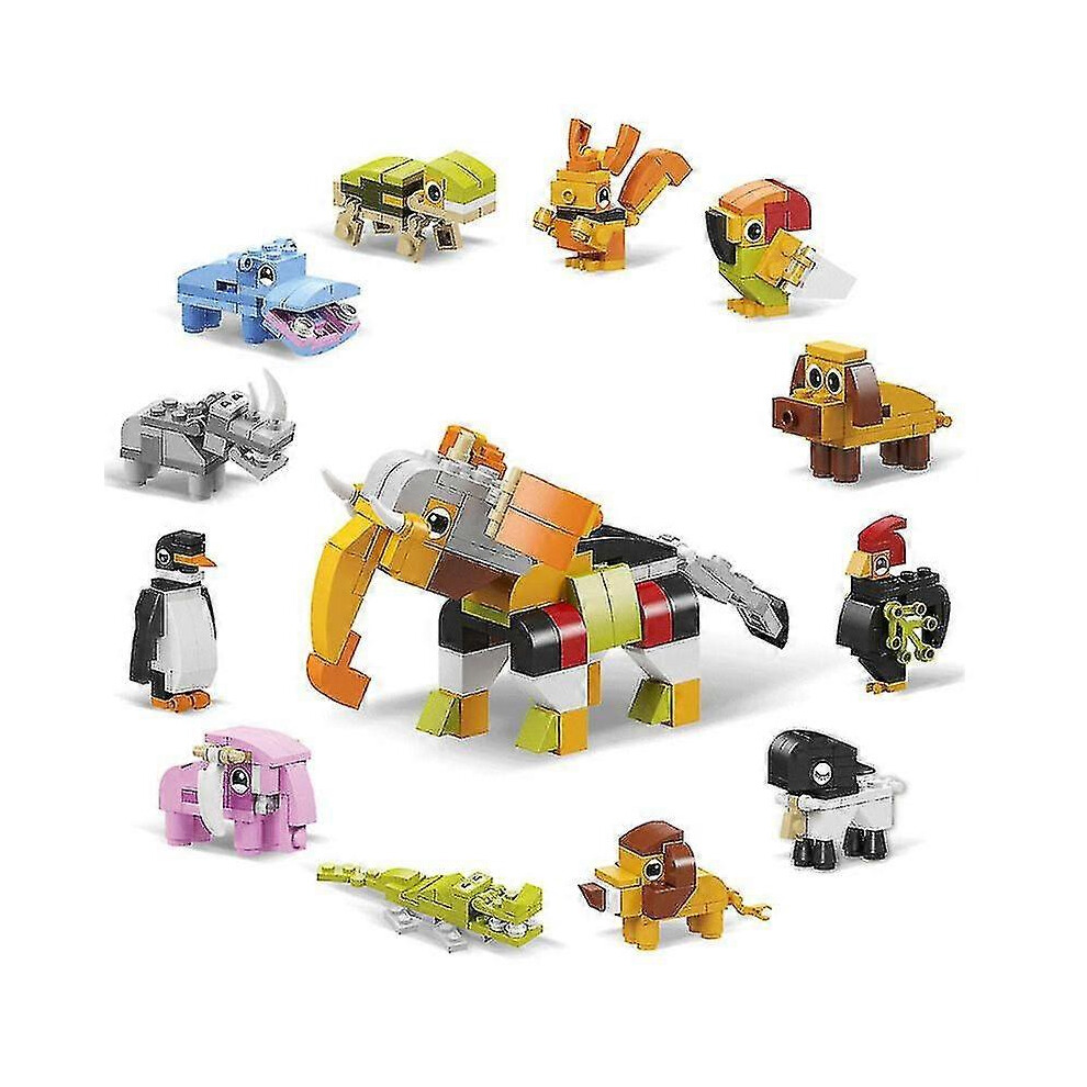 Animal Building Blocks Diy Small Particles Assembled Toy Building Blocks 12pcs